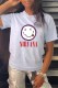 White Fashion Street Print Letter O Neck T-Shirts