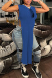 Yellow Sexy Solid Hollowed Out Patchwork Slit Hooded Collar Straight Dresses