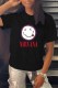 Black Fashion Street Print Letter O Neck T-Shirts