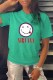Green Fashion Street Print Letter O Neck T-Shirts