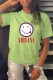 Fruit Green Fashion Street Print Letter O Neck T-Shirts