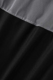 Light Blue Sexy Solid Patchwork See-through Oblique Collar Pencil Skirt Dresses