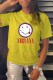 Yellow Fashion Street Print Letter O Neck T-Shirts