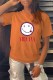 Orange Fashion Street Print Letter O Neck T-Shirts