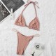 Nude Pink Fashion Sexy Letter Bandage Swimwears