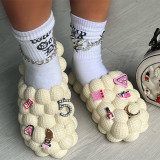 Apricot Fashion Casual Hollowed Out Patchwork Round Shoes