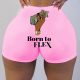 Pink Fashion Print Patchwork Skinny High Waist Pencil Positioning Print Bottoms