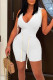 White Sexy Street Solid Bandage Patchwork Hooded Collar Sleeveless Two Pieces