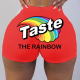 Rainbow Color Fashion Print Patchwork Skinny High Waist Pencil Positioning Print Bottoms