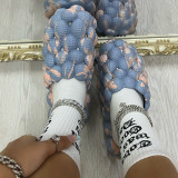 White Blue Fashion Casual Hollowed Out Round Comfortable Shoes