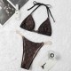 Black Fashion Sexy Letter Bandage Swimwears