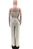 Pink Fashion Solid Patchwork Spaghetti Strap Straight Jumpsuits
