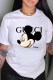 White Fashion Street Character Print Letter O Neck T-Shirts