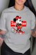 Grey Fashion Casual Character Print Letter O Neck T-Shirts
