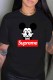 Black Fashion Casual Character Print Letter O Neck T-Shirts