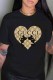 Black Fashion Casual Character Print Letter O Neck T-Shirts