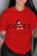 Red Fashion Casual Character Print Letter O Neck T-Shirts