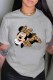 Grey Fashion Casual Character Print Letter O Neck T-Shirts