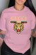 Pink Fashion Casual Print Letter O Neck T-Shirts