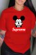 Red Fashion Casual Character Print Letter O Neck T-Shirts