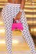 White Fashion Casual Print Patchwork Pencil Bottoms