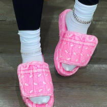 Pink Fashion Casual Patchwork Printing Round Comfortable Shoes