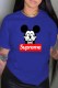 Blue Fashion Casual Character Print Letter O Neck T-Shirts
