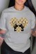 Grey Fashion Casual Character Print Letter O Neck T-Shirts