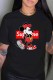 Black Fashion Casual Character Print Letter O Neck T-Shirts