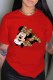 Red Fashion Casual Character Print Letter O Neck T-Shirts