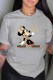 Grey Fashion Street Character Print Letter O Neck T-Shirts