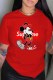 Red Fashion Casual Character Print Letter O Neck T-Shirts