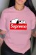 Pink Fashion Casual Character Print Letter O Neck T-Shirts