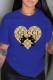 Blue Fashion Casual Character Print Letter O Neck T-Shirts
