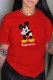 Red Fashion Casual Character Print Letter O Neck T-Shirts
