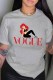 Grey Fashion Street Print Letter O Neck T-Shirts
