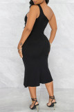 Green Fashion Sexy Solid Hollowed Out Backless Slit One Shoulder Evening Dress