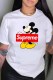 White Fashion Casual Character Print Letter O Neck T-Shirts