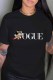 Black Fashion Casual Character Print Letter O Neck T-Shirts