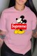 Pink Fashion Casual Character Print Letter O Neck T-Shirts