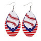 White Red Fashion Print Patchwork Earrings