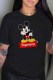 Black Fashion Casual Character Print Letter O Neck T-Shirts