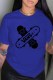 Blue Fashion Casual Print Letter O Neck T-Shirts