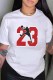 White Fashion Casual Print Patchwork O Neck T-Shirts