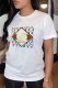 White Fashion Casual Print Letter O Neck T-Shirts
