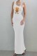 White Fashion Sexy Print Patchwork Asymmetrical Collar One Step Skirt Dresses