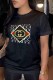 Black Fashion Casual Print Letter O Neck T-Shirts
