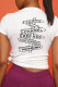 White Fashion Street Print Patchwork Letter O Neck T-Shirts