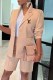 Cream White Fashion Casual Print Letter Turn-back Collar Long Sleeve Two Pieces