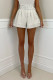 White Casual Solid Patchwork With Belt Straight High Waist Solid Color Bottoms